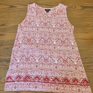 Dalia Red and White Patterned Tank Top